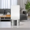Kleine Tischlampe touch dimmbar mit Glasschirm Weiß & E14 LED, Höhe 20cm