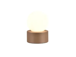 Kleine Tischleuchte COUNTESS on-off Touch Glaskugel Weiß, Coffee, Höhe 17cm