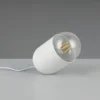 Kleine Tischleuchte NARA oval aus Metall in Weiß, Höhe 13,5cm