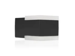 Kleine Up and Down LED Außenwandleuchte aus Aluminium in Schwarz, 7,5x7cm