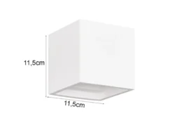 Kleine Wandleuchte DADI aus Gips mit Up and Down Lichteffekt, Würfel 11,5cm