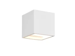 Kleine Wandleuchte DADI aus Gips mit Up and Down Lichteffekt, Würfel 11,5cm