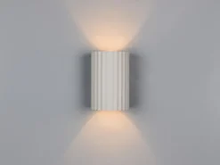 Kleine Wandleuchte IMARIA mit Up and Down Lichteffekt Metall Hellgrau, Höhe 12cm