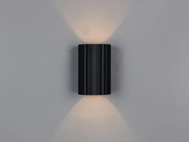Kleine Wandleuchte IMARIA mit Up and Down Lichteffekt Metall Schwarz, Höhe 12cm