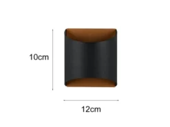 Kleine Wandleuchte SAMDEL Up and Down aus Metall Schwarz Gold, Höhe 10cm