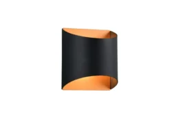 Kleine Wandleuchte SAMDEL Up and Down aus Metall Schwarz Gold, Höhe 10cm