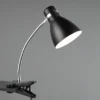 Klemmleuchte HARVEY flexibel, Chrom & Metallschirm Schwarz, 36cm
