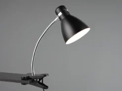 Klemmleuchte HARVEY flexibel, Chrom & Metallschirm Schwarz, 36cm