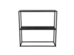 Konsolentisch ALEXIS - Beistelltisch rechteckig aus Metall Schwarz 80x80cm