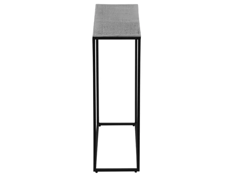 Konsolentisch ANNI aus Metall in Schwarz Silber, Breite 80cm