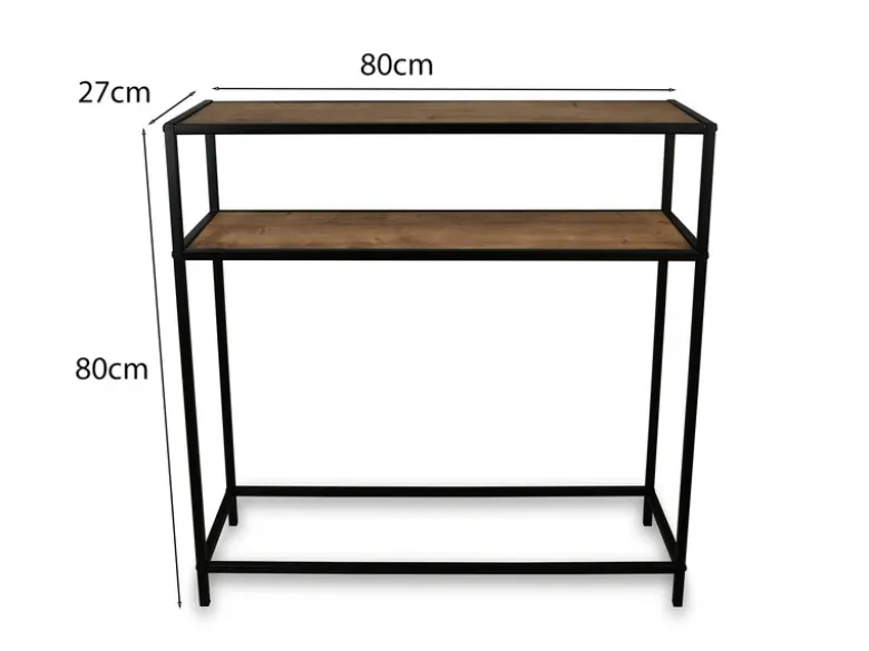 Konsolentisch AVELIN in Holzoptik und Schwarz, Breite 80cm