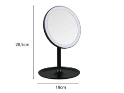 Kosmetikspiegel ELARA mit LED Beleuchtung in Schwarz, Höhe 28,5cm