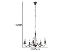 Kronleuchter COUNTRY Landhaus 5-flammig Metall in Rostoptik Ø 55cm