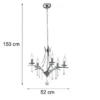 Kronleuchter Lüster LUCERNA Silber mit Kristallbehang, 5-flammig Ø 52cm