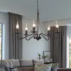 Landhaus LED Kronleuchter 5-flammig Metall in Rostoptik Ø 55cm