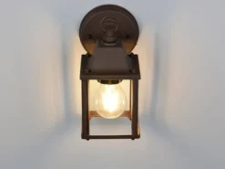 Landhausstil Außenwandleuchte MIRANDE, Wandlaterne Rostbraun, Höhe 22cm