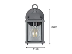 Landhausstil Außenwandleuchte MIRANDE, Wandlaterne Anthrazit, Höhe 22cm