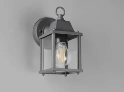 Landhausstil Außenwandleuchte MIRANDE, Wandlaterne Anthrazit, Höhe 22cm