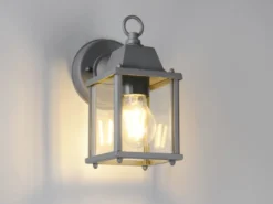 Landhausstil Außenwandleuchte MIRANDE, Wandlaterne Anthrazit, Höhe 22cm