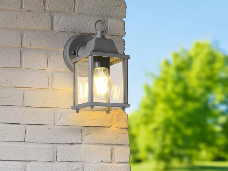 Landhausstil Außenwandleuchte MIRANDE, Wandlaterne Anthrazit, Höhe 22cm