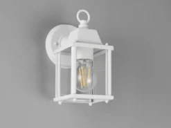Landhausstil Außenwandleuchte MIRANDE, Wandlaterne Weiß, Höhe 22cm