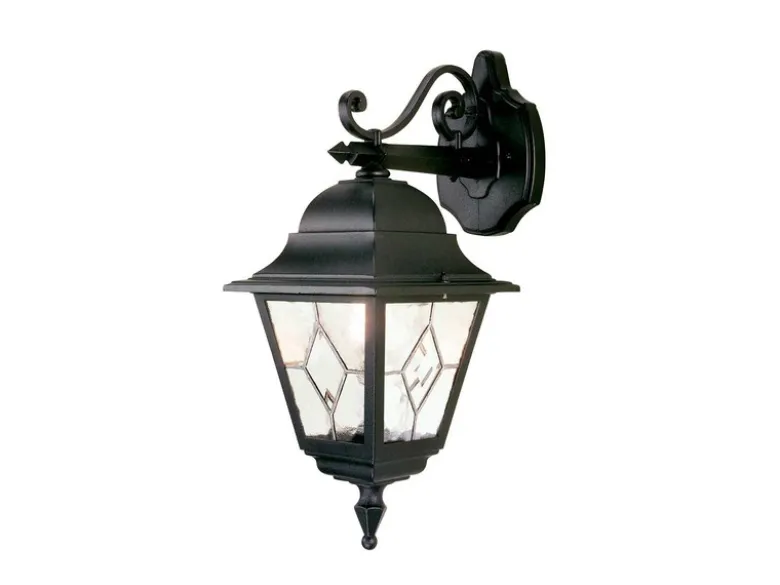 Landhausstil Außenwandleuchte NORFOLK Laterne hängend mit Bleiglas, Höhe 45cm