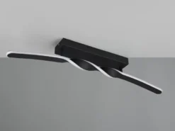 Lange LED Deckenleuchte GINKO Metall Schwarz, Breite 79cm