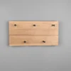 LED Holzbalken Wandgarderobe SAMANTHA mit 5 Haken 40x20cm