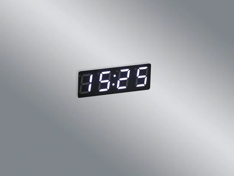 LED Lichtspiegel Wandspiegel ILONKA mit digitaler Uhr rechteckig 50x70cm