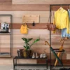 LED Metall Wandregal & Holz Hakenleiste - Set mit Beleuchtung groß & klein