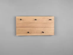 LED Metall Wandregal & Holz Hakenleiste - Set mit Beleuchtung groß & klein