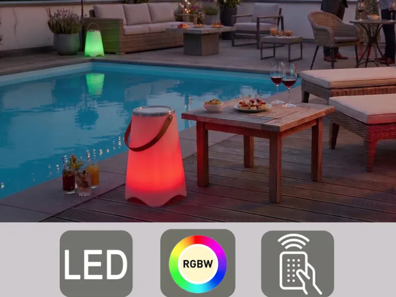 LED Akku Bodenlampe CALLOON mit RGB, Bluetooth Lautsprecher & Weinkühler 50cm
