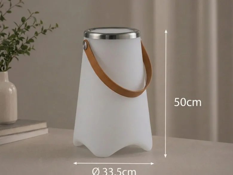 LED Akku Bodenlampe CALLOON mit RGB, Bluetooth Lautsprecher & Weinkühler 50cm