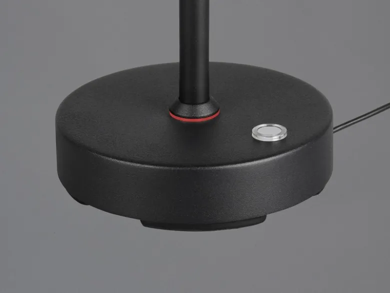 LED Akku Schreibtischlampe MORENO dimmbar mit Flexarm, Schwarz Höhe 45cm