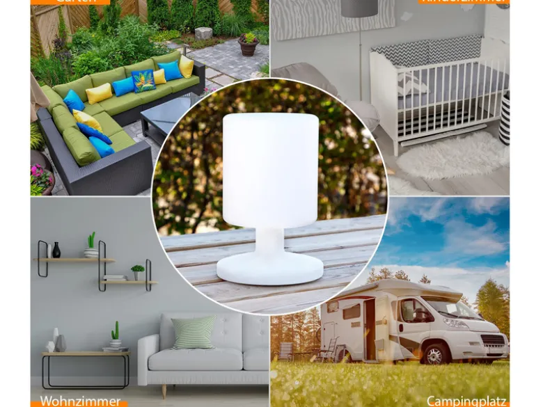 LED Akku Tischlampe MAXIMA Outdoor & Indoor, per USB aufladbar, Höhe 25,5cm