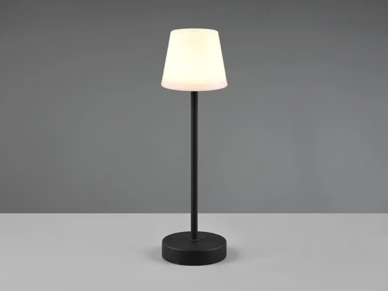 LED Akku Tischleuchte MARTINEZ für Innen & Außen, Schwarz 39cm