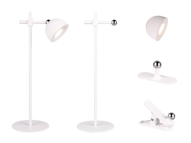 LED Akku Tischleuchte MAXIMA 3 in 1, per USB aufladbar, Weiß max. Höhe 41cm