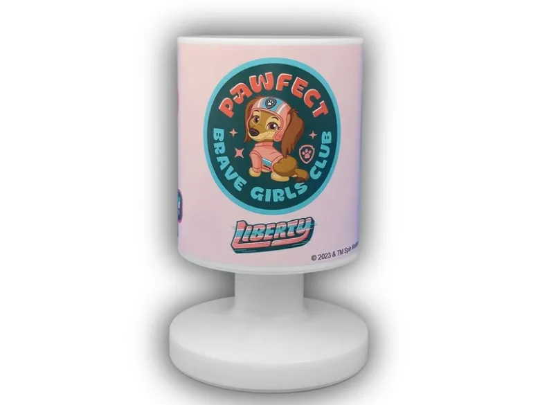 LED Akku Tischleuchte mit 3 Paw Patrol Rosa Motiven per USB aufladbar, Höhe 20cm