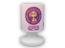 LED Akku Tischleuchte mit 3 Paw Patrol Rosa Motiven per USB aufladbar, Höhe 20cm