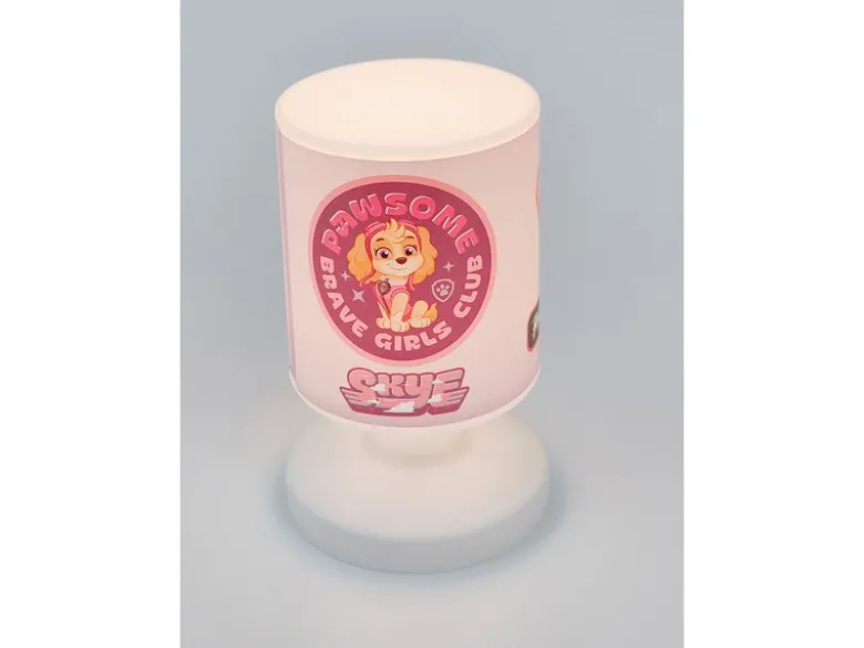 LED Akku Tischleuchte mit 3 Paw Patrol Rosa Motiven per USB aufladbar, Höhe 20cm