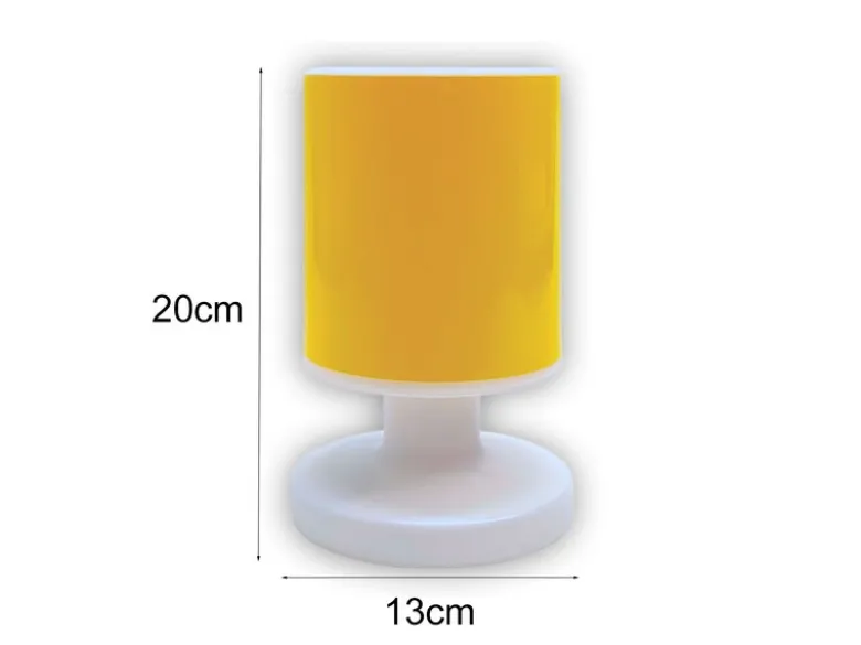 LED Akku Tischleuchte mit Schirm Sonnengelb, per USB aufladbar, Höhe 20cm