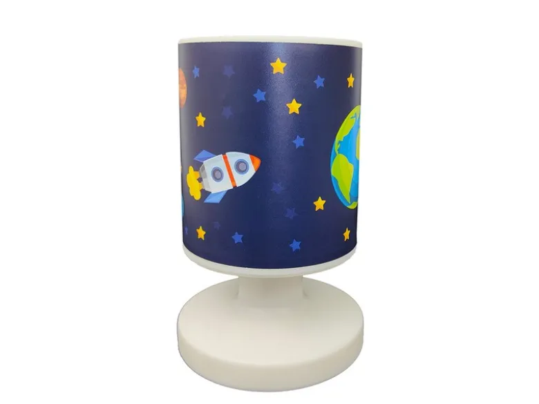 LED Akku Tischleuchte mit Weltall Motiven per USB aufladbar, Höhe 20cm