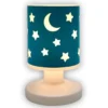 LED Akku Tischleuchte Petrol mit Mond & Sternen per USB aufladbar, Höhe 20cm