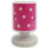 LED Akku Tischleuchte Rosa mit Mond & Sternen, per USB aufladbar, Höhe 20cm