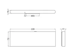 LED Akku Wandleuchte mit Fernbedienung, per USB aufladbar, Schwarz Breite 22cm