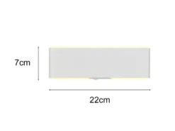 LED Akku Wandleuchte mit Fernbedienung, per USB aufladbar, Weiß Breite 22cm