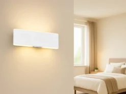 LED Akku Wandleuchte mit Fernbedienung, per USB aufladbar, Weiß Breite 22cm