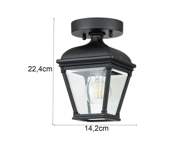 LED Außen Deckenleuchte Laterne im Landhausstil, Höhe 22,5cm