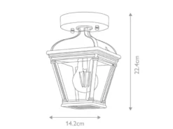 LED Außen Deckenleuchte Laterne im Landhausstil, Höhe 22,5cm