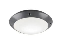 LED Außendeckenleuchte Wandlampe rund in Anthrazit - 26 cm